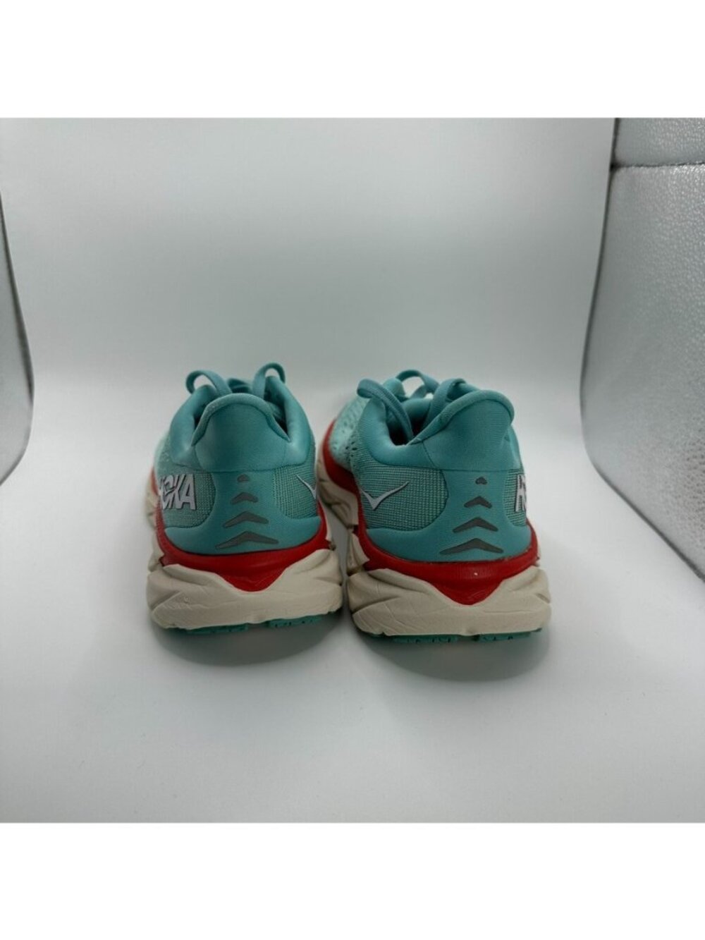 Hoka One One W Clifton 8 Shoes Womens Size 5.5B Blue Red Running Cushioned - Picture 6 of 9